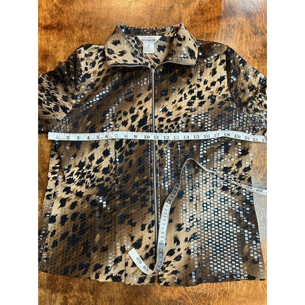 Exclusively Misook Medium Jacket Brown Animal Pri… - image 8